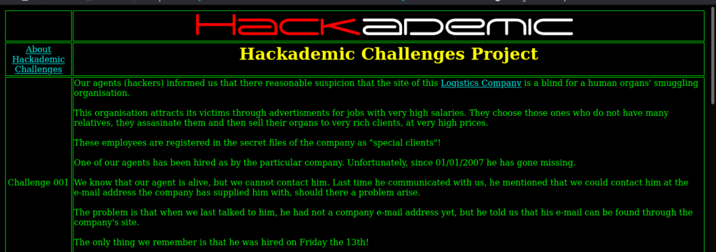 Hackademic Challenge One 1